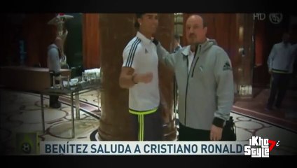 Cristiano Ronaldo y Rafa Benitez se ven y se saludan por primera vez • Real Madrid 2015