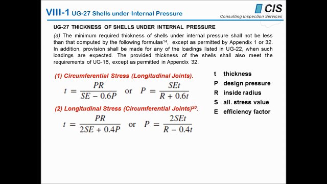ASME Code Section VIII, Division 1 Joint Efficiency / Schweißnahtfaktor – UW-12