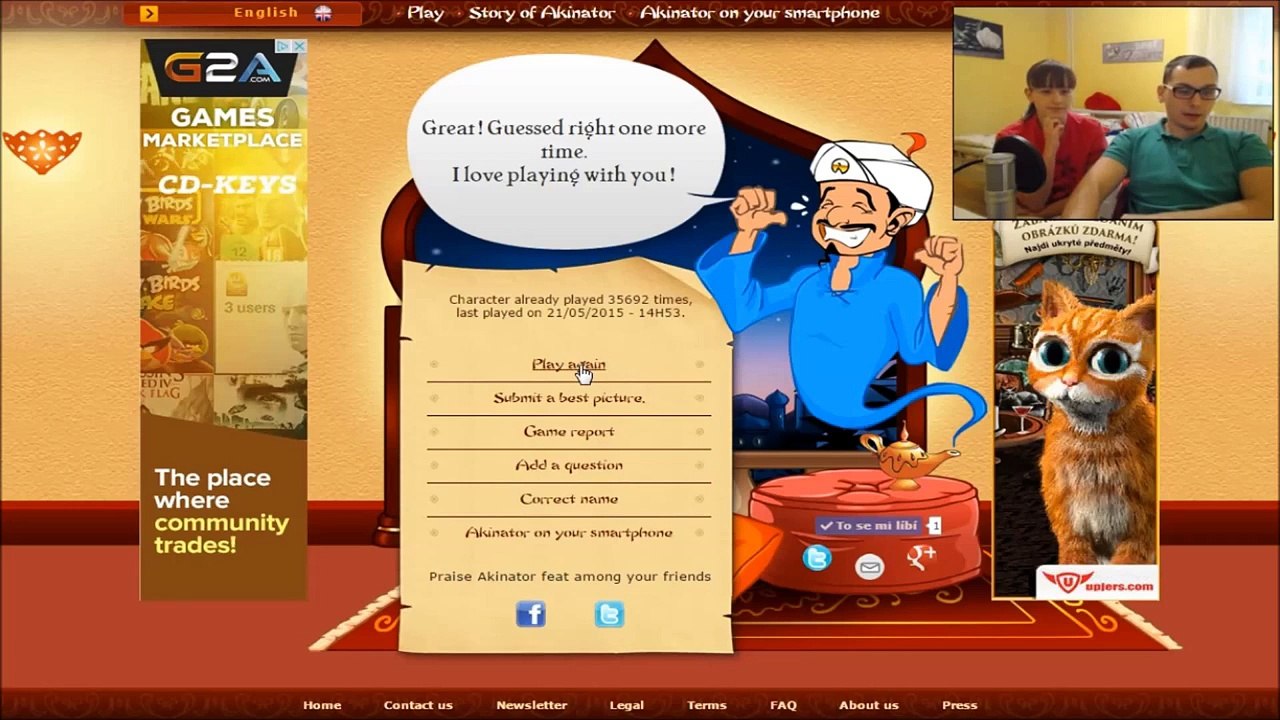 Akinator ◄Hádej kdo jsem?► {CZ mini Game} w/Eliška