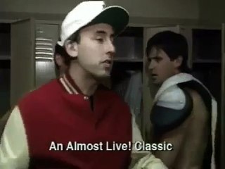 Female Reporter in Football Locker Room