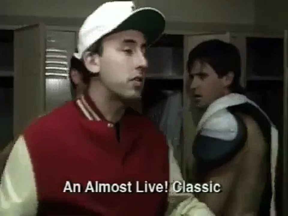 Female Reporter in Football Locker Room