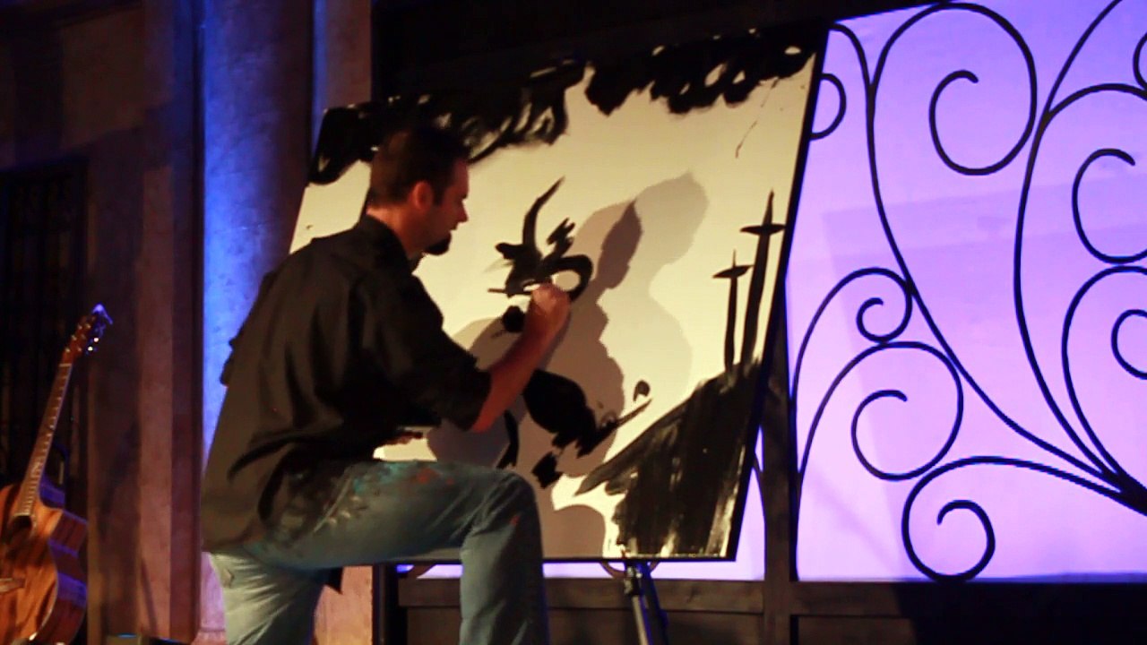 Upside Down Jesus Painting Performance