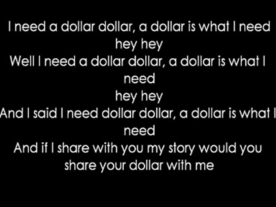 Aloe Blacc - I Need A Dollar (lyrics)