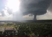 Drone Video Captures Large Tornado Swirling Near Hutchinson, Kansas