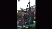 Amazing Trampoline basketball trick shot