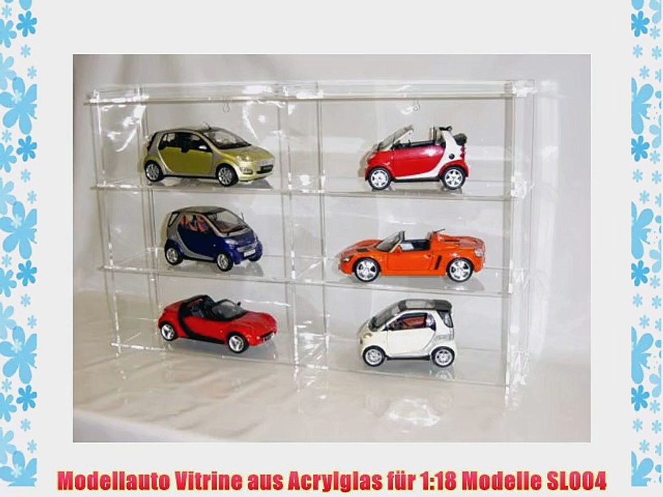Modellauto Vitrine aus Acrylglas f?r 1:18 Modelle SL004 R?ckwand Spiegel