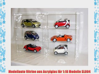 Modellauto Vitrine aus Acrylglas f?r 1:18 Modelle SL004 R?ckwand Spiegel