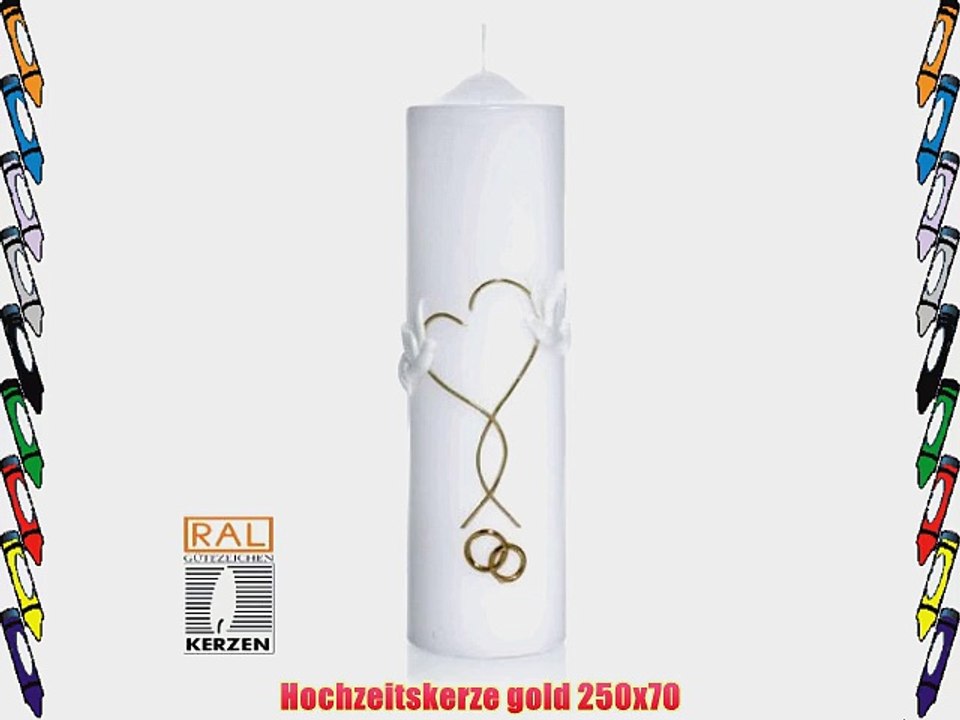 Hochzeitskerze gold 250x70