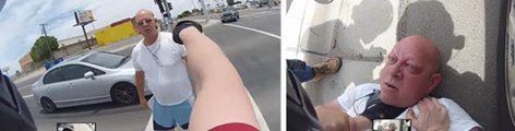 Road Rage Against Motoryclist Turns Physical