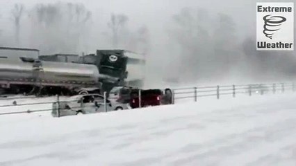 193 Car Pile Up I 94 Michigan Snowstorm Jan 2015 ( RAW VIDEO )