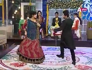 kiran collection meera's stupit dance with saim in live morning show