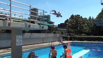 Diving board crazy tricks (Triple, double, gainer, flip, etc...)