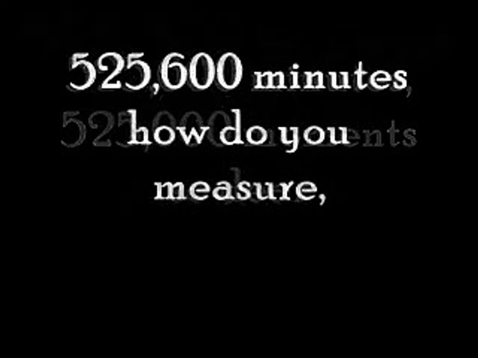525 600 Minutes Lyrics Video Dailymotion
