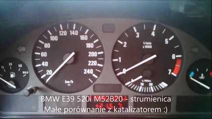 BMW E39 520i M52B20 porównanie strumienicy z katalizatorem