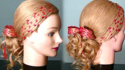Elegant Updo Tutorial Using Ribbon - video dailymotion