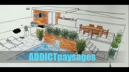 ADDICT paysages aménagement piscine 3D