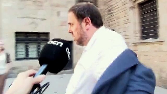 Oriol Junqueras a la sortida de la reunió sobre l'acord pel 27-S