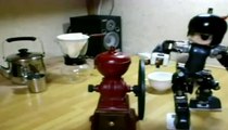 Cute Little Robot Makes Coffee