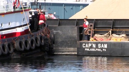 Tugboat and Sand Barge Operations in New Bedford