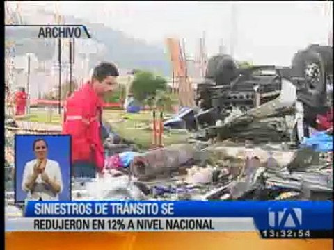 Siniestros de tránsito se redujeron un 12% a nivel nacional