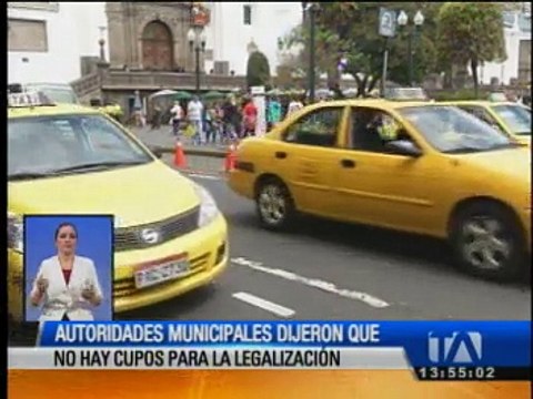 Autoridades municipales dijeron que no hay cupos para regularización de taxis