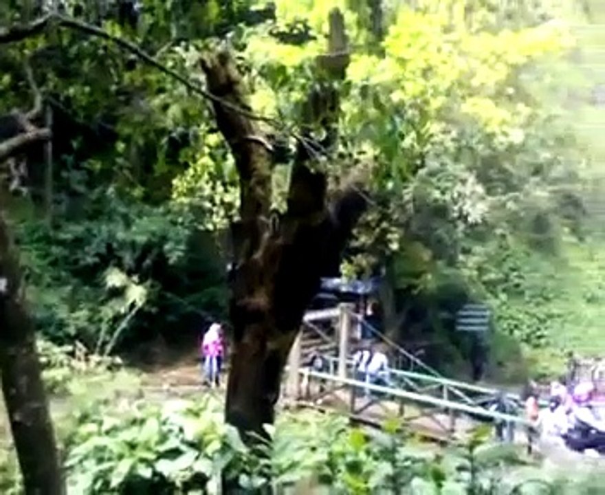 penampakan sosok wanita di balik air terjun