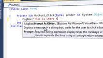 Visual Basic -  Message Box / Pop Up