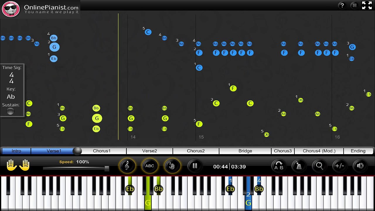 How to play Because of You by Kelly Clarkson - Piano Tutorial