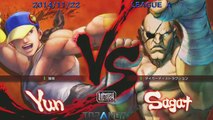 USF4 - Bonchan (Sagat) vs Kazunoko (Yun) - TL4A Round7 Battle1