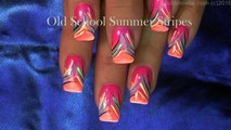 Easy Neon Hot Summer Nails   Stripe Nail Design