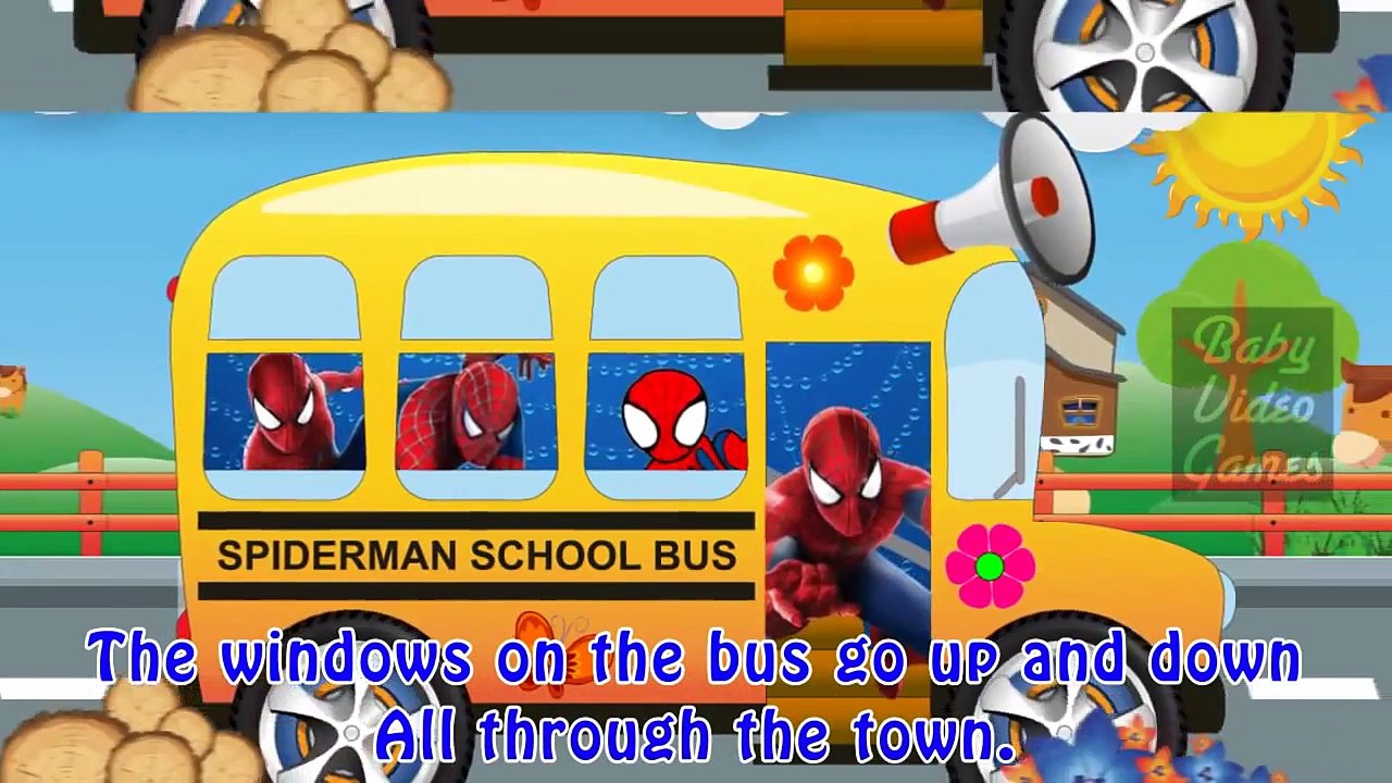 Spiderman Cartoon Nursery Rhyme Wheels on the Bus Nursery Rhymes ...