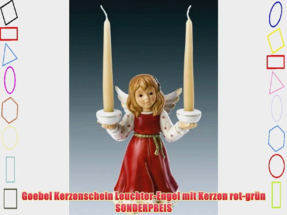 Goebel Kerzenschein Leuchter-Engel mit Kerzen rot-gr?n SONDERPREIS
