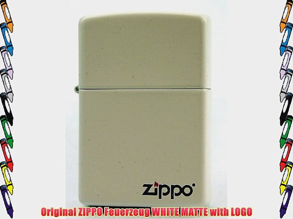 Original ZIPPO Feuerzeug WHITE MATTE with LOGO