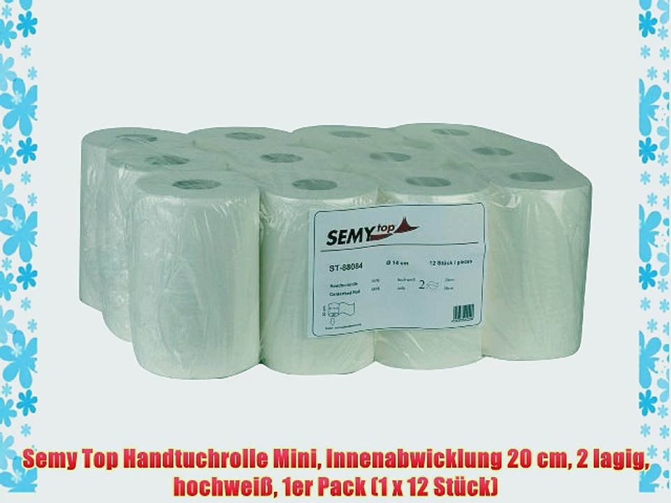 Semy Top Handtuchrolle Mini Innenabwicklung 20 cm 2 lagig hochwei? 1er Pack (1 x 12 St?ck)