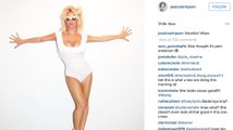 Jessica Simpson Shows Off Legs in White One-Piece Swimsuit