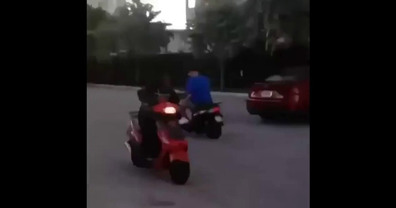 Dwarf on scooter