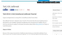 Download Free untehered TaiG v2.4.1 ios 8.4 jailbreak for iPhone, iPad, ipod