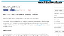 UNTETHERED iOS 8.4 Jailbreak TaiG  v2.4.1 iPhone, iPad and iPod