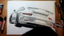 Porsche 911 (991) GT3 Speed Drawing by Roman Miah