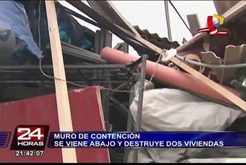Vivienda quedó destruida tras caída de muro de contención en Ventanilla