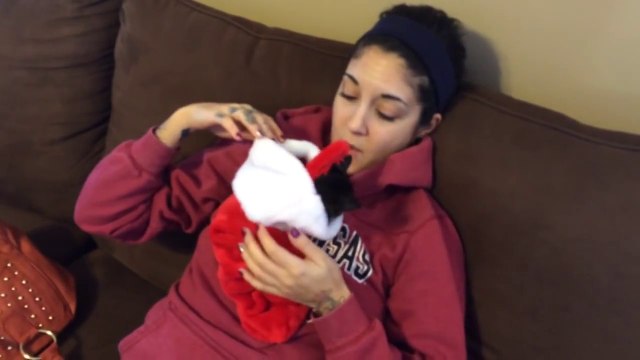 Hard girl becomes soft in the face of a kitten! Merry Christmas!