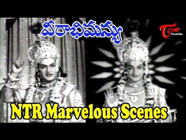 Sr NTR's Lord Krishna Viswa Roopam || Hilight Scenes from Veerabhimanyu Movie