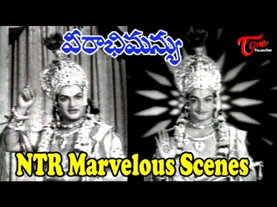 Sr NTR's Lord Krishna Viswa Roopam || Hilight Scenes from Veerabhimanyu Movie