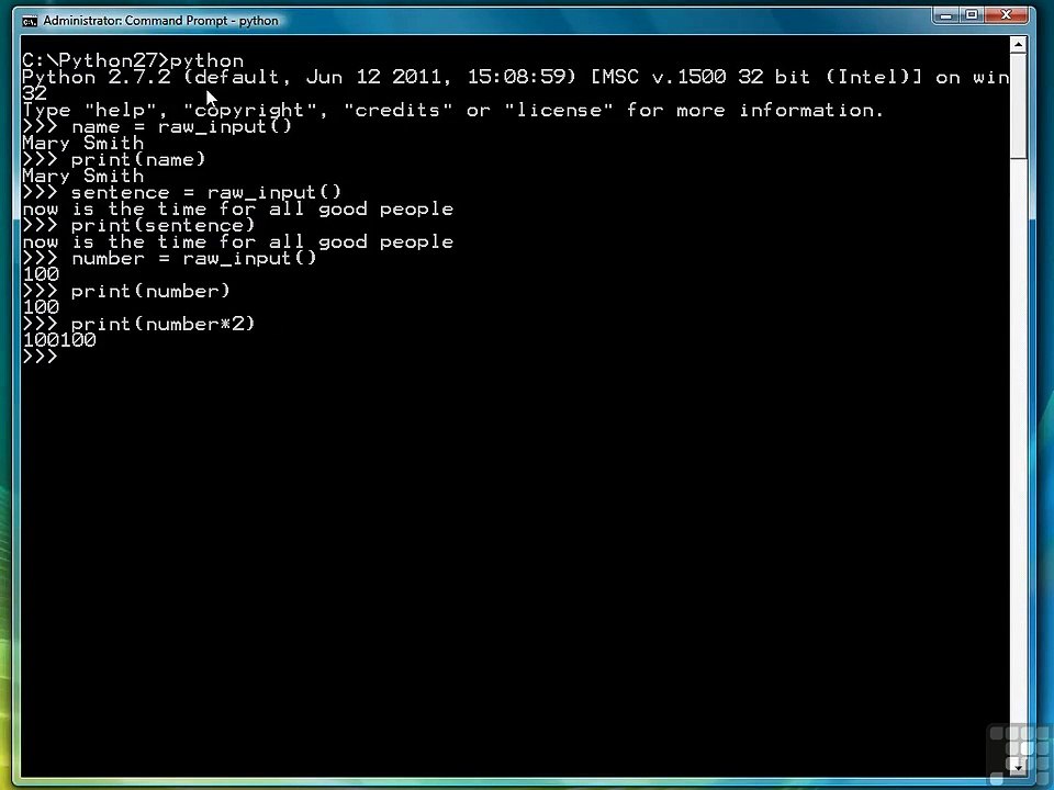 18. Python programming - User input using raw input function