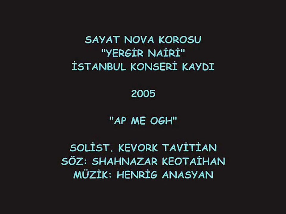 SAYAT NOVA KOROSU & KEVORK TAVİTİAN: AP ME OGH (2005)