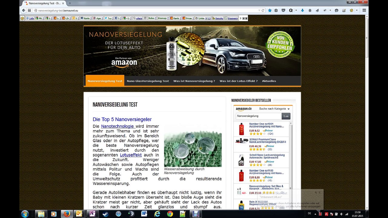 Nanoversiegelung test