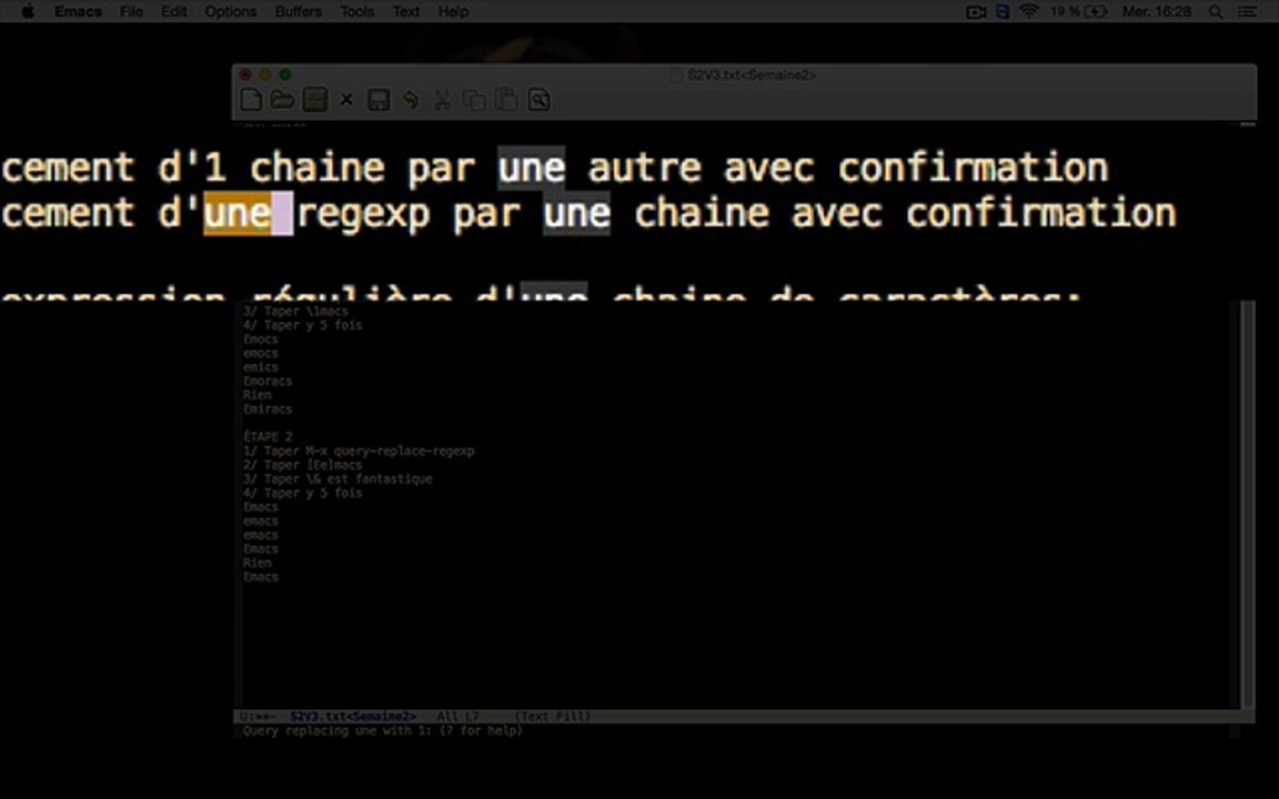 GNU Emacs Semaine 2 Vidéo 3/7
