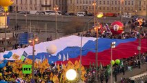Putin canta el himno de Rusia en el concierto de la reintegración de Crimea