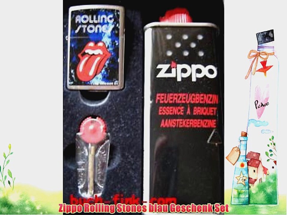 Zippo Rolling Stones blau Geschenk Set