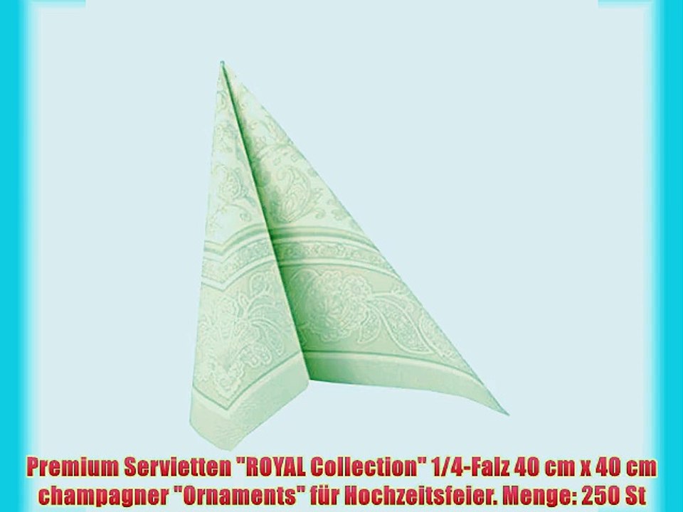 Premium Servietten ROYAL Collection 1/4-Falz 40 cm x 40 cm champagner Ornaments f?r Hochzeitsfeier.